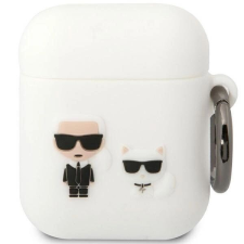  Karl Lagerfeld Szilikon Karl&amp;Choupette Tok Airpods-Hoz 1/2 White fülhallgató, fejhallgató tok