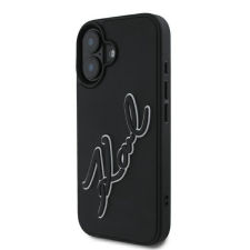 Karl Lagerfeld Tok iPhone 16 telefonhoz – Karl Lagerfeld 3D Design (KLHCP16S3DRKSDLK) – Gumi aláírás tok és táska