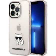 Karl Lagerfeld Transparent Choupette Body Apple iPhone 14 Pro hátlap tok, rózsaszín (KLD1025) tok és táska