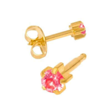 Karmos foglalatú - 4mm - Rózsaszín (110) fülbevaló