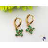  Karola gold filled köves fülbevaló -zöld-18K