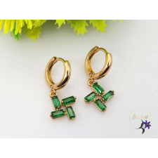  Karola gold filled köves fülbevaló -zöld-18K fülbevaló
