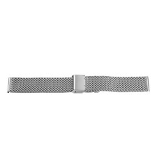  Karóra csat, acél, fonott (mesh) dizájn, ezüst színű, 20mm óraszíj
