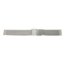  Karóra csat, acél, fonott (mesh) dizájn, ezüst színű, 24 mm óraszíj