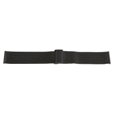  Karóra csat, acél, fonott (mesh) dizájn, fekete színű, 22mm óraszíj