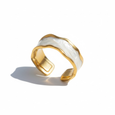 KÁRPÁTHY ékszer Abstract pearl gyűrű - aranyozott, állítható gyűrű