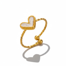 KÁRPÁTHY ékszer Aranyozott heart gyűrű - fehér gyűrű