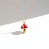 KÁRPÁTHY ékszer DIY Gomba nyaklánc - piros, aranyozott