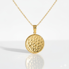 KÁRPÁTHY ékszer DIY Kalapált Kör nyaklánc – aranyozott nyaklánc