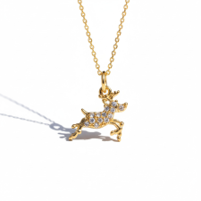 KÁRPÁTHY ékszer DIY Kristály rénszarvas nyaklánc, aranyozott nyaklánc