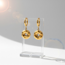 KÁRPÁTHY ékszer Fánk alakú aranyozott fülbevaló fülbevaló