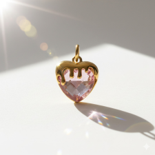 KÁRPÁTHY ékszer Pink Crystal Love charm, aranyozott egyéb ékszer