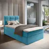  Kárpitozott boxspring ágy GLORIEN VELVET 90x200 cm kék Matrac: Bonell rugós matrac