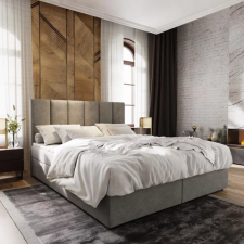  Kárpitozott boxspring ágy MERALIS 180x200 cm szürke Matrac: Bonell rugós matrac ágy és ágykellék