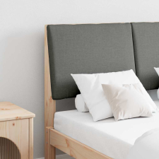  Kárpitozott fejtámla Sötétszürke 120 cm Tömör fenyőfa ágy és ágykellék