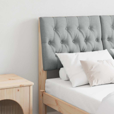  Kárpitozott fejtámla Világosszürke 120 cm Tömör fenyőfa ágy és ágykellék