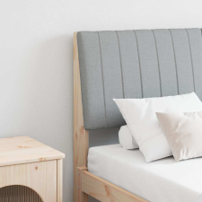  Kárpitozott fejtámla Világosszürke 140 cm Tömör fenyőfa ágy és ágykellék