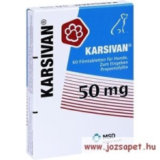  Karsivan tabletta idősödő kutyák számára 50mg 60db vitamin, táplálékkiegészítő kutyáknak