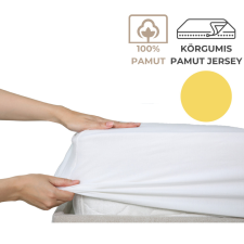 Kartaltex 140-160x200 pamut jersey körgumis lepedő - Citromsárga lakástextília