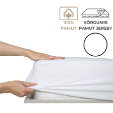 Kartaltex 140-160x200 pamut jersey körgumis lepedő - Fehér lakástextília