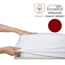 Kartaltex 180-200x200 pamut jersey körgumis lepedő - Bordó lakástextília