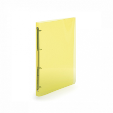 Karton Gyűrűskönyv A4, 4 gyűrűs 2cm gerinc áttetsző PP, Karton P+P Lines sárga gyűrűskönyv