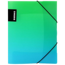 Karton P+P OMBRE mappa gumival A4 PP, zöld mappa