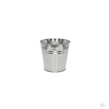  Kaspó kerek fém 14x10x12cm ezüst dekorációs kellék