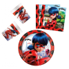 Katicabogár és Fekete Macska kalandjai Miraculous Ladybug, Katicabogár és fekete macska kalandjai party szett 36 db-os 23 cm-es tányérral