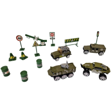  Katonai készlet fém járművekkel autópálya és játékautó