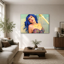  Katy Perry kék hajú portré vászonkép dekoráció