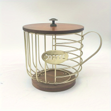 Kávékapszula tartó - Arany - "coffee" felirattal kávéfőző kellék