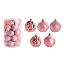  KD.VEGYESDÍSZ 34DB-OS KISZERELÉS ROSEGOLD 6CM karácsonyi dekoráció
