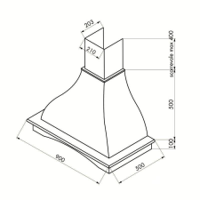 KDESIGN - Páraelszívó PETRA 90 natúr T500 - Fehér páraelszívó