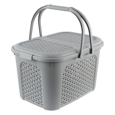  Keeeper Picnic kosár &quot;rattan-stílusú&quot; 28L 35x46x28,5cm Szürke bútor
