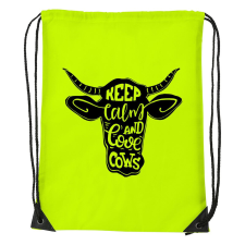 Keep calm and love cows - Sport táska sárga tornazsák