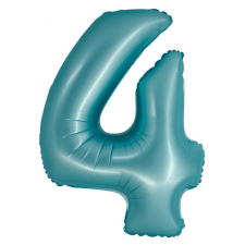 Kék 4-es Light Blue Mat szám fólia lufi 76 cm party kellék