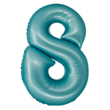  Kék 8-as Light Blue Mat szám fólia lufi 76 cm party kellék