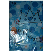  Kék asztalterítő korona mintákkal 100X180 cm party kellék