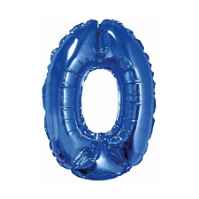  Kék Blue 0-ás mini szám fólia lufi 35 cm party kellék