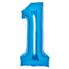  Kék Blue 1-es szám fólia lufi 66 cm party kellék