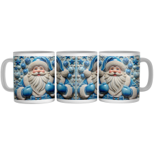 Kék Porcelán Télapó - 3D Mintás Bögre bögrék, csészék
