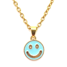 Kék smiley medál lánccal nyaklánc