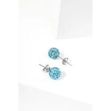  Kék Színű Swarovski Kövekkel Díszített Apró S925 Ezüst Gömb Fülbevaló fülbevaló