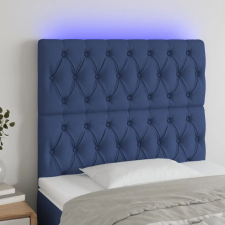  Kék szövet LED-es fejtámla 90x7x118/128 cm ágy és ágykellék