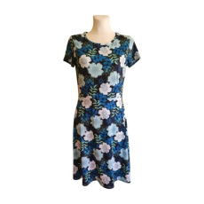  Kék virágmintás női ruha (méret: S)