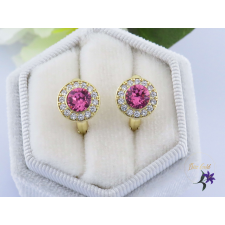  Kélia antiallergén keres pink Swavrovski köves fülbevaló-14K fülbevaló