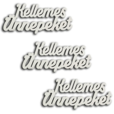  Kellemes Ünnepeket felirat fehér15cm 3db/csom dekorációs kellék