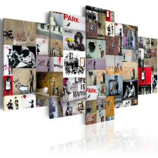 Kép - Art of Collage: Banksy IV 100x50 grafika, keretezett kép