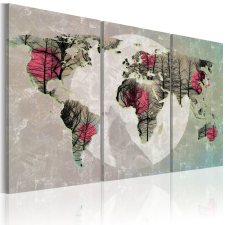 Kép - falitérkép - Map of the World: Telihold - triptych Világtérkép 120x80 térkép